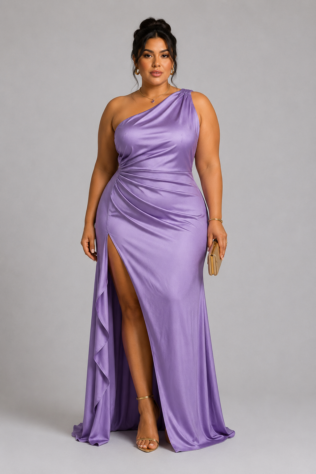 Seraphina One-Shoulder Satin Gown