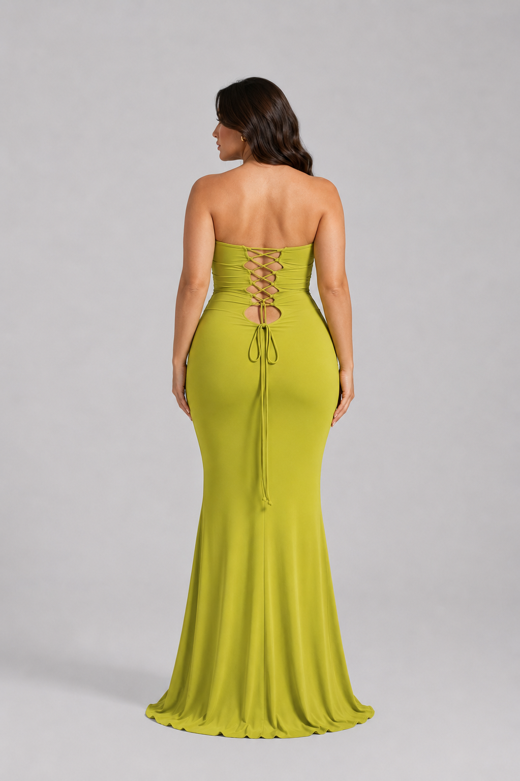 Amora Strapless Ruched Maxi Dress