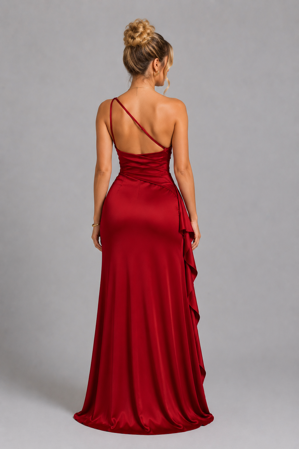 Seraphina One-Shoulder Satin Gown