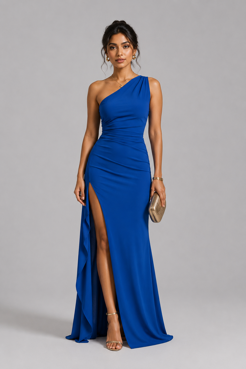 Seraphina One-Shoulder Satin Gown