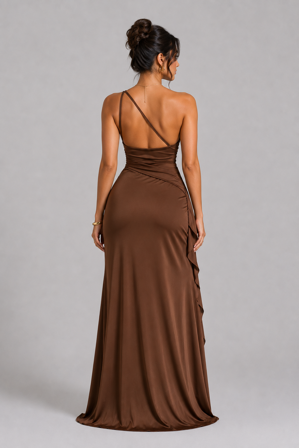 Seraphina One-Shoulder Satin Gown