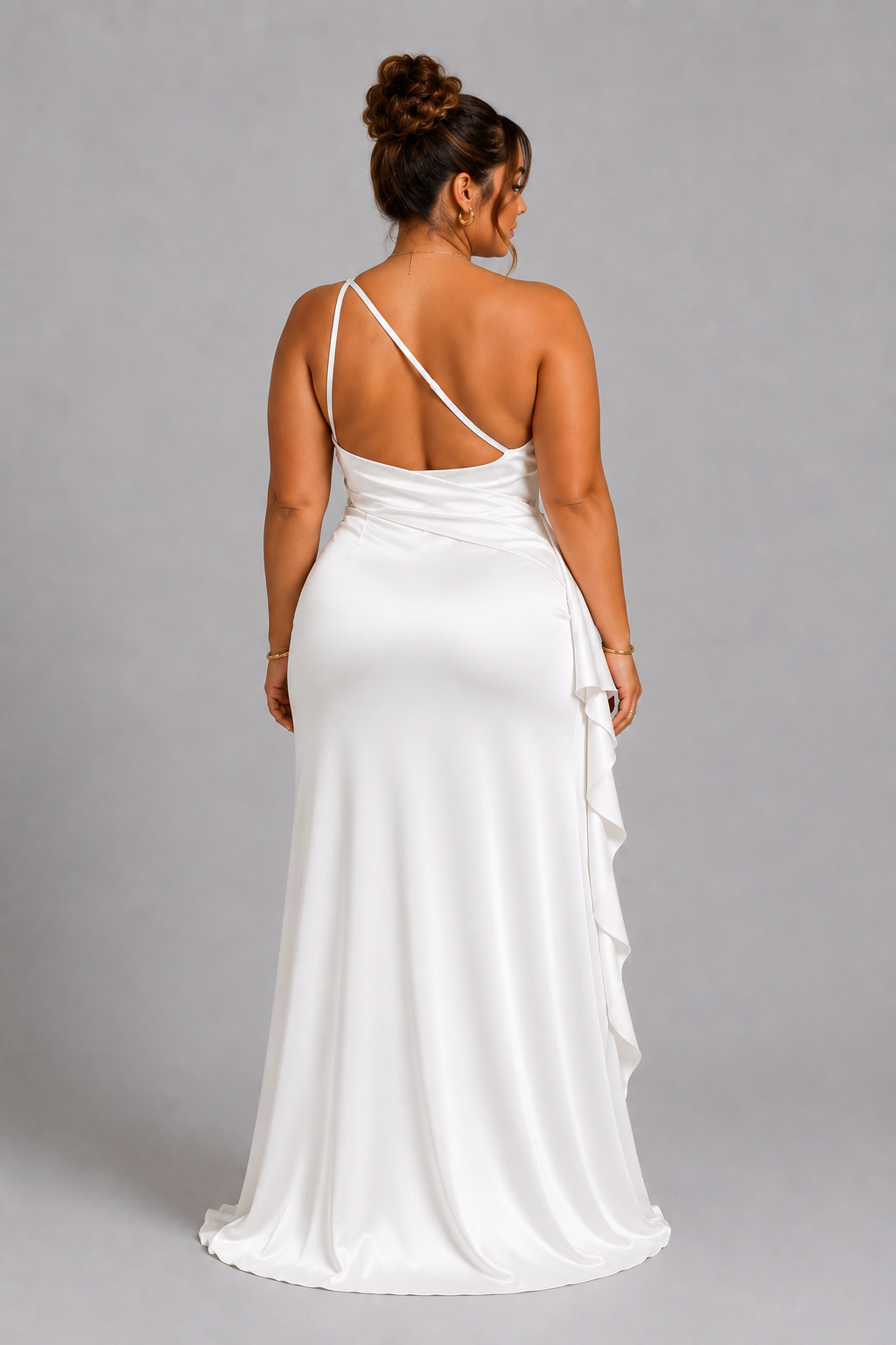 Seraphina One-Shoulder Satin Gown