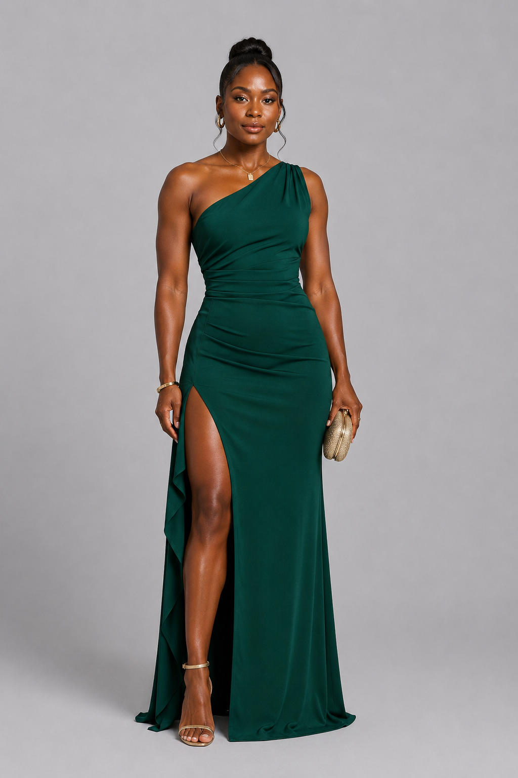 Seraphina One-Shoulder Satin Gown