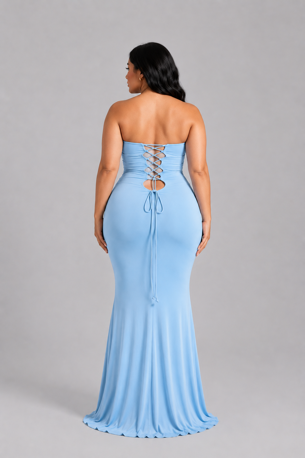 Amora Strapless Ruched Maxi Dress