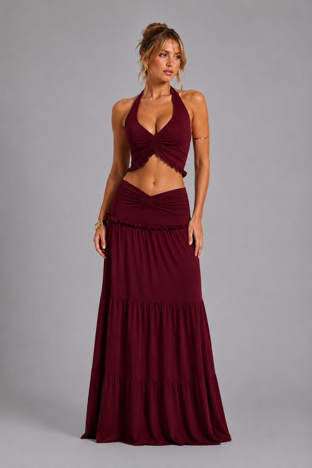 Selene Halter Two-Piece Maxi Set