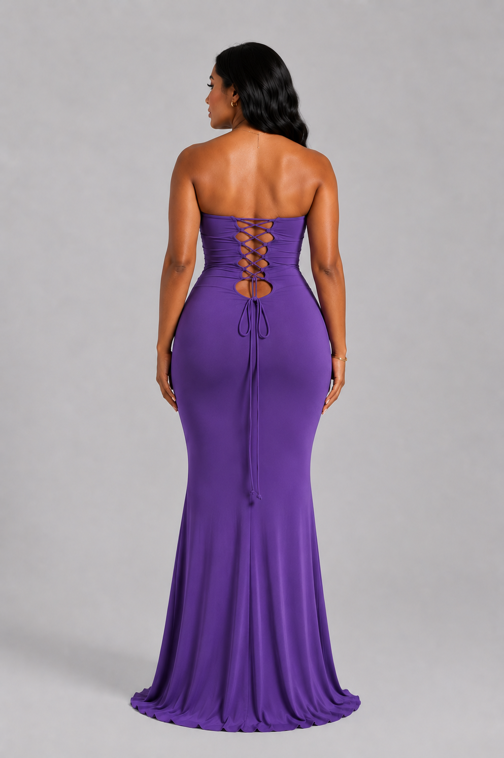Amora Strapless Ruched Maxi Dress