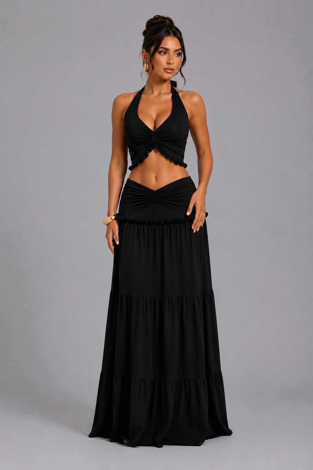 Selene Halter Two-Piece Maxi Set
