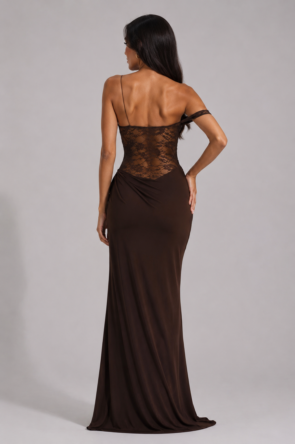 Noir Belle Lace Corset Maxi Dress