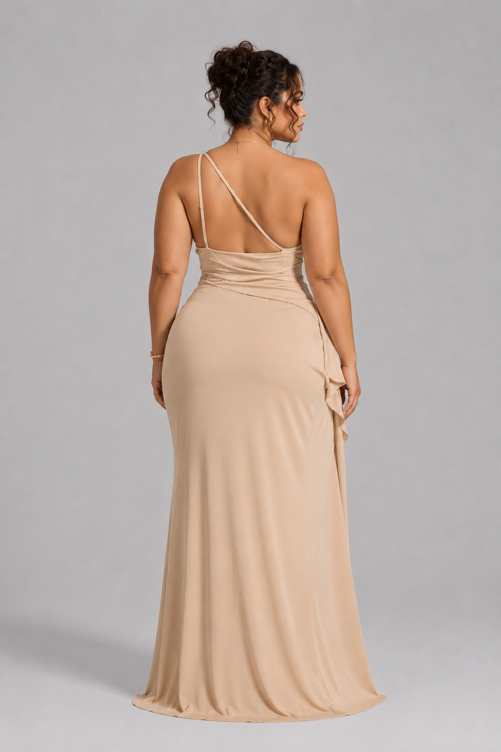 Seraphina One-Shoulder Satin Gown
