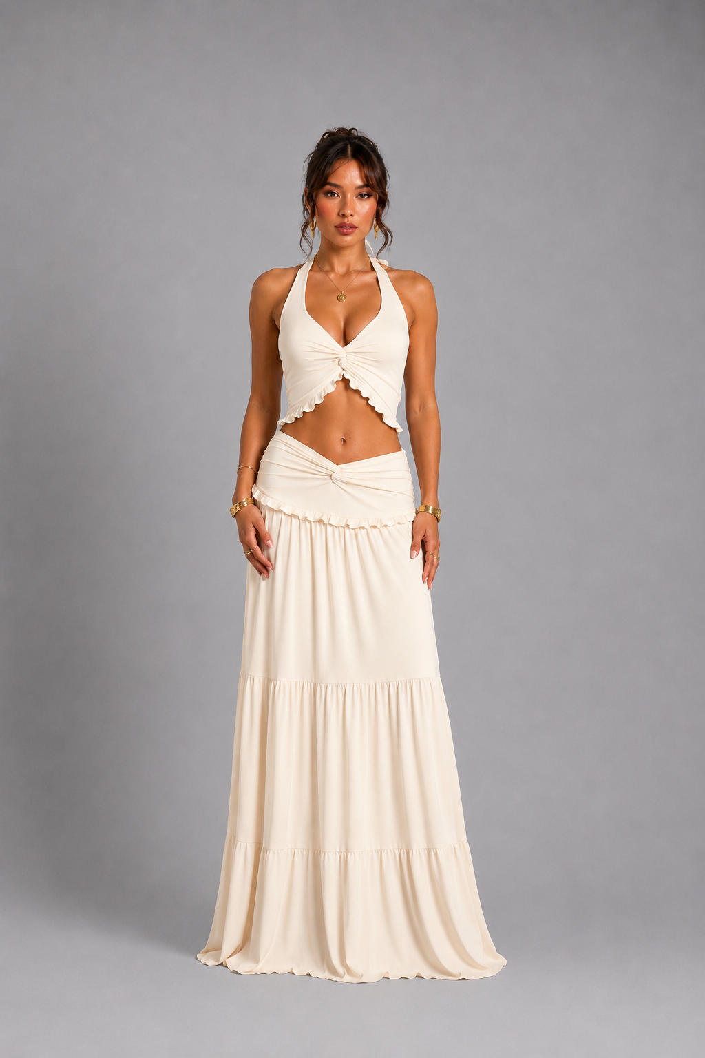 Selene Halter Two-Piece Maxi Set