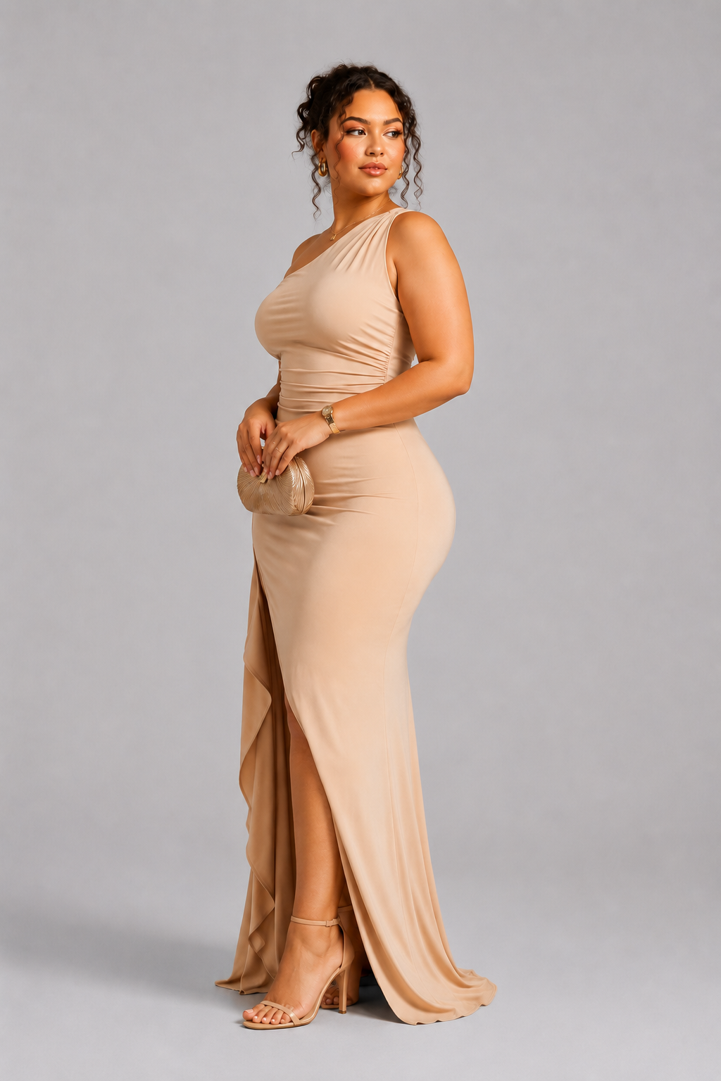 Seraphina One-Shoulder Satin Gown