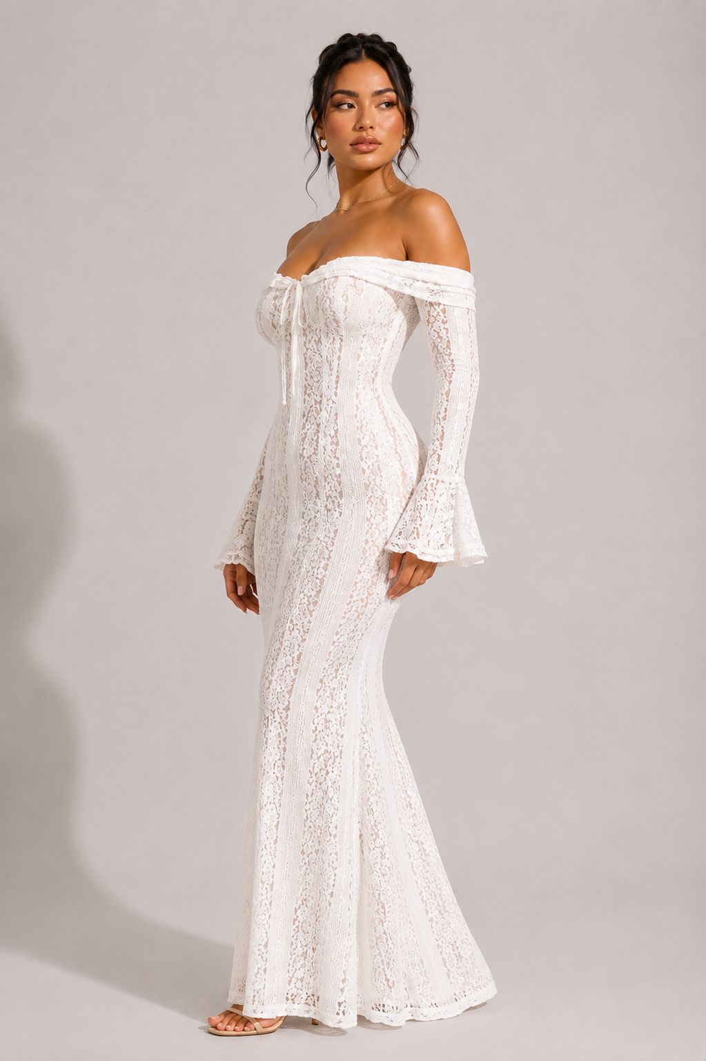 Elowen Lace Off-Shoulder Maxi Dress