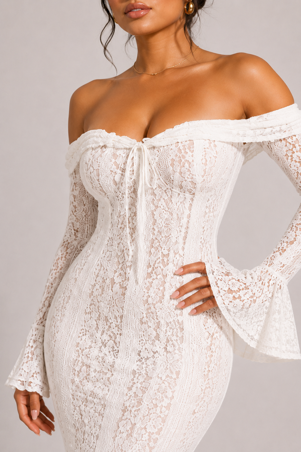 Elowen Lace Off-Shoulder Maxi Dress