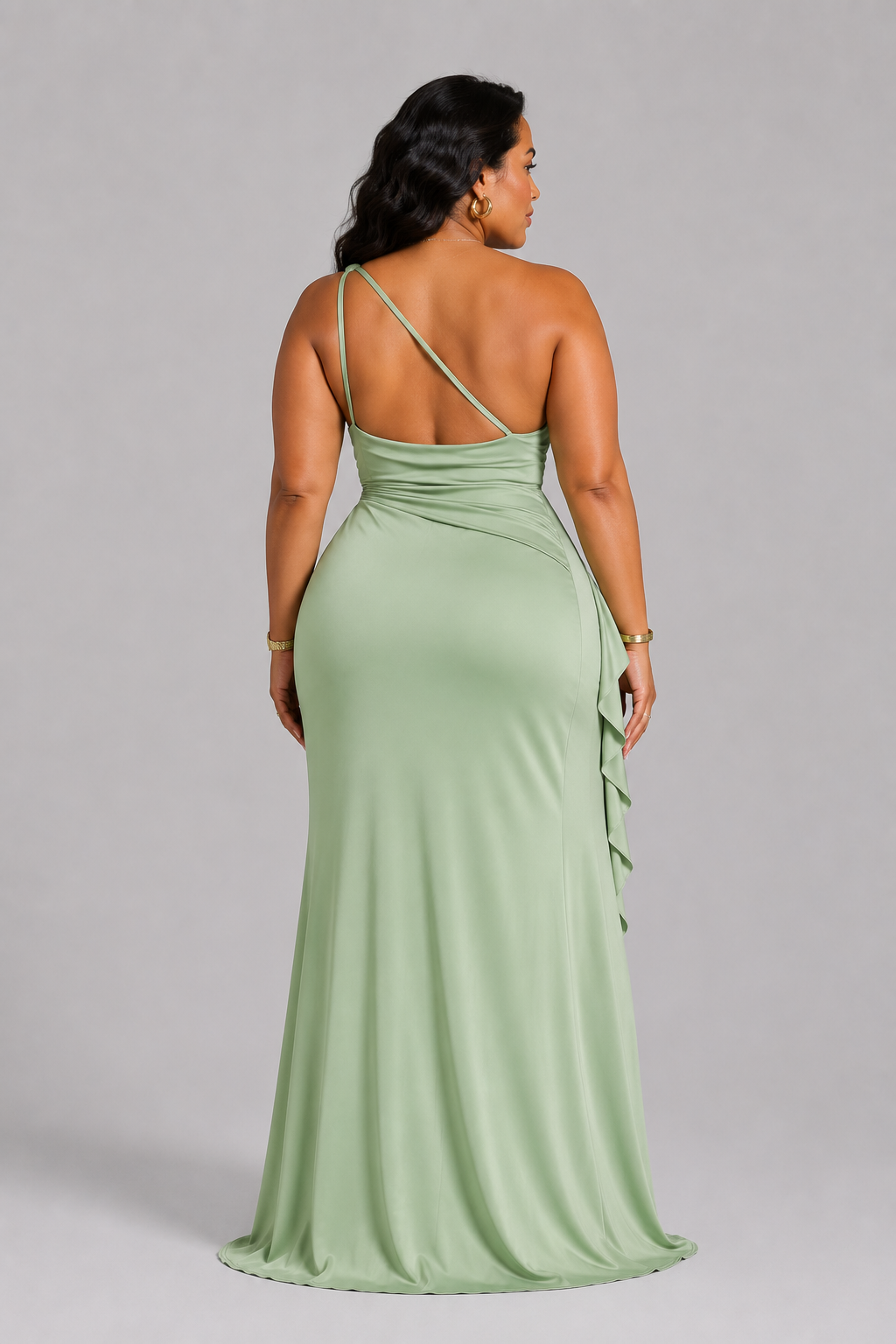 Seraphina One-Shoulder Satin Gown