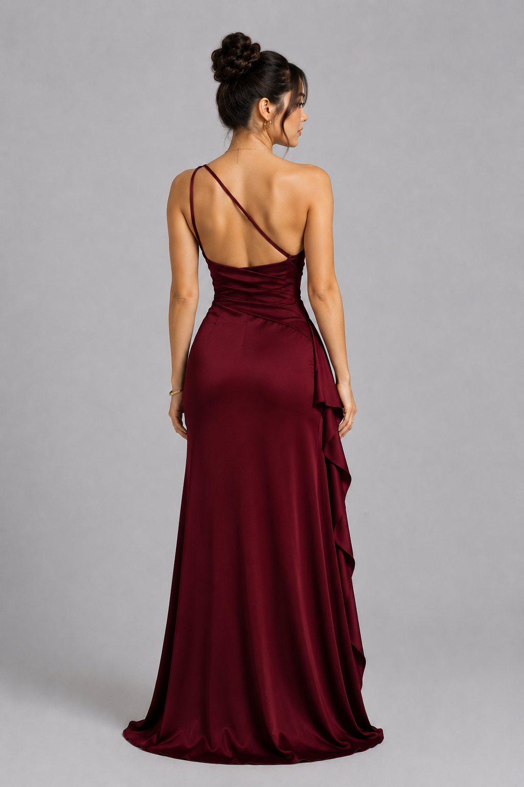 Seraphina One-Shoulder Satin Gown