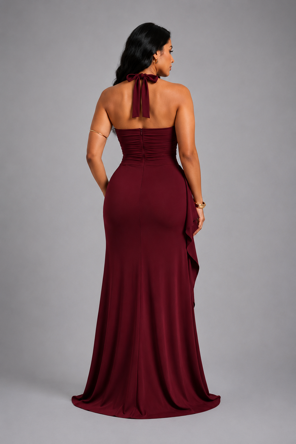 Valencia Halter Slit Maxi Dress
