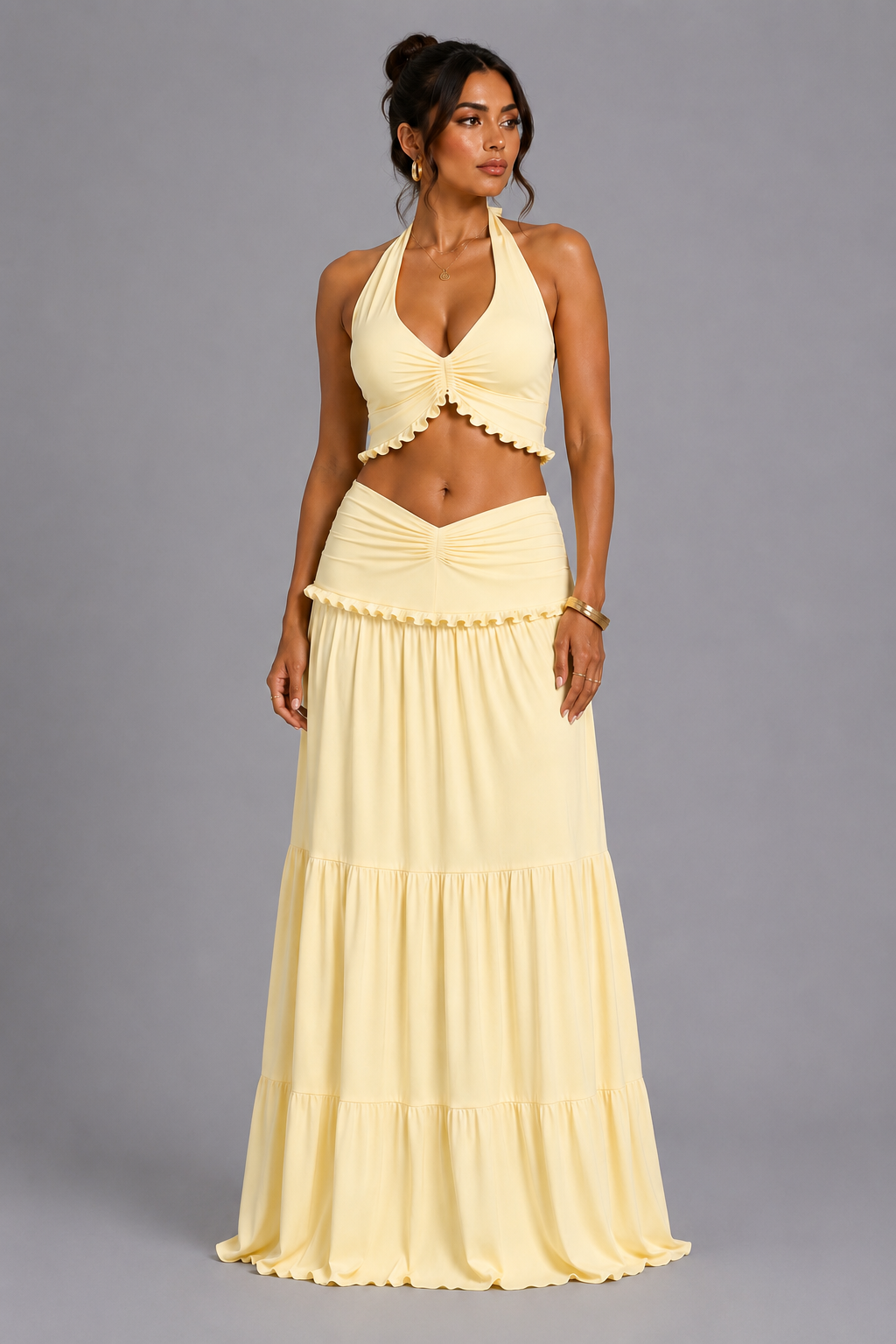 Selene Halter Two-Piece Maxi Set