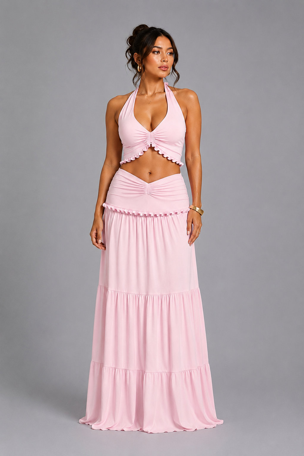 Selene Halter Two-Piece Maxi Set