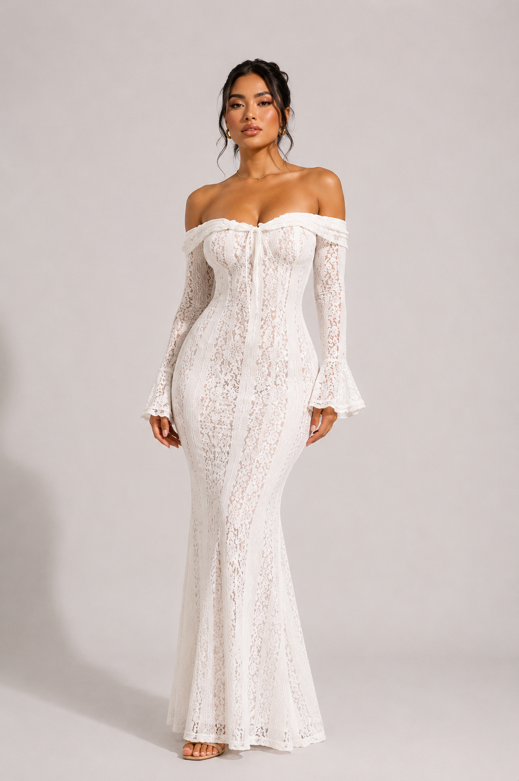 Elowen Lace Off-Shoulder Maxi Dress