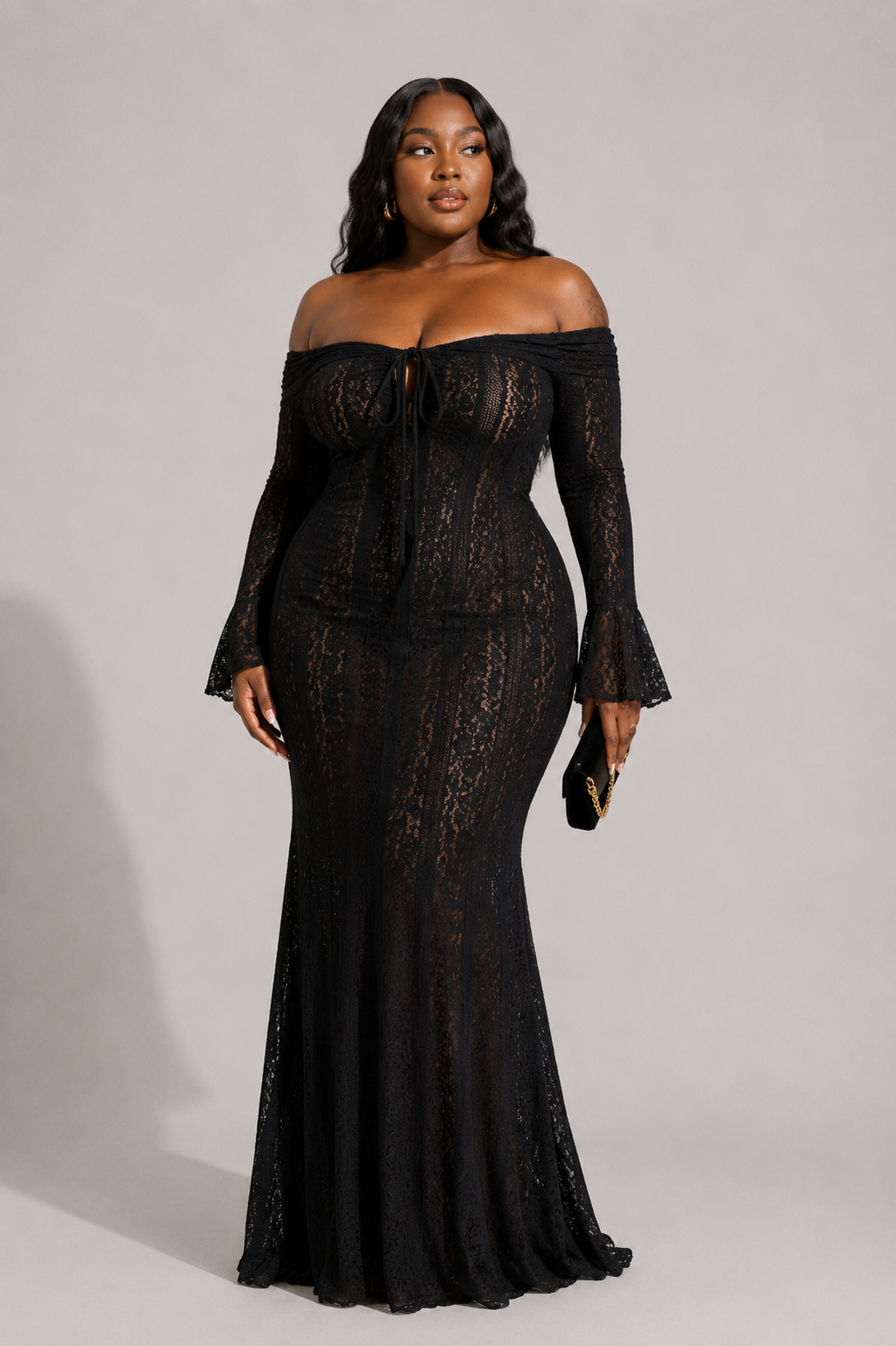 Elowen Lace Off-Shoulder Maxi Dress